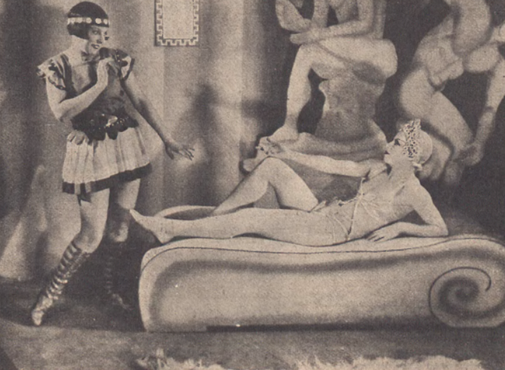 Z. Pogorzelska L. Żelichowska w operetce Piękna Galatea t. Banda (Ilustracja Polska nr 13, 1933)
