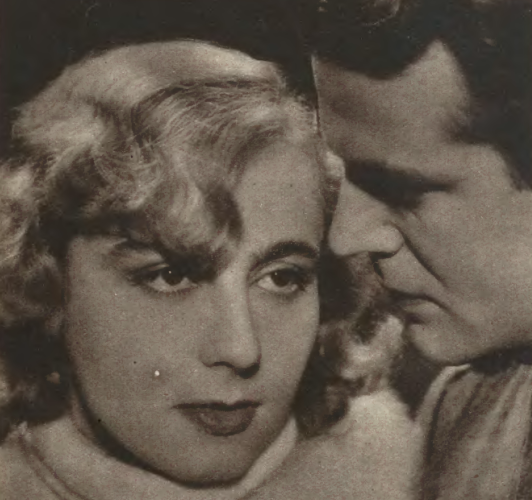 Krystyna Ankwiczówna i Adam Brodzisz w scenie z filmu Bohaterowie Sybiru 1936 (Kino, nr 15, 1936)