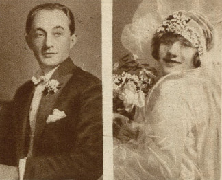 fotografia ślubna aktorki Krystyny Ankwicz i sędziego hipotecznego Zygfryda Krauze (1927)
