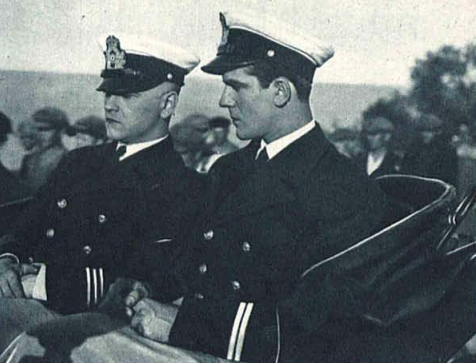 Eugeniusz Bodo i Adam Brodzisz w scenie z filmu Wiatr od morza (1929)