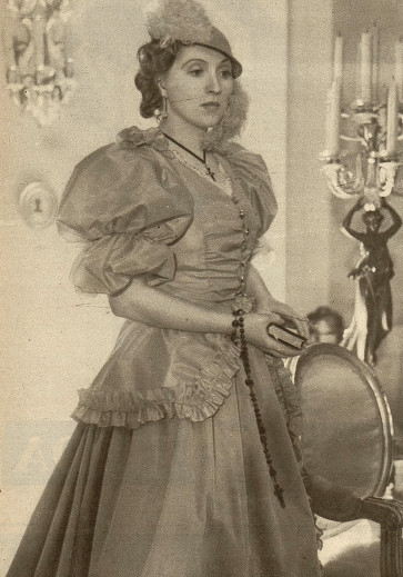 Maria Potocka jako księżna Harrys w sztuce pt. Pierścień wielkiej Damy ( T.Reduta 1936 )