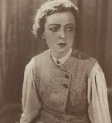 Maria Malicka jako Wiwia w sztuce pt. Profesja pani Warren (T.Malickiej Warszawa 1935)