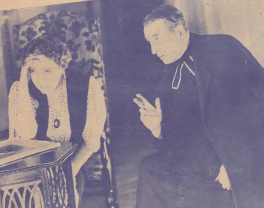 Maria Przybyłko - Potocka(Marcelina Barthas) i Aleksander Bogusiński(Proboszcz) w sztuce Asmodeusz (T.Mały Warszawa 1938)