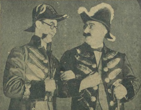 Konrad Tom i Ludwik Lawiński jako dyplomaci w skeczu Konflikt w t. Qui Pro Quo ( Warszawa 1929)