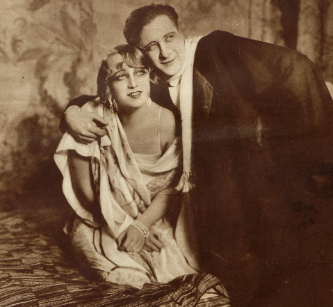 Maria Modzelewska (Viviette) i Aleksander Węgierko (Lambert) w sztuce Osiołkowi w żłoby dano ( T.Mały Warszawa 1926 )