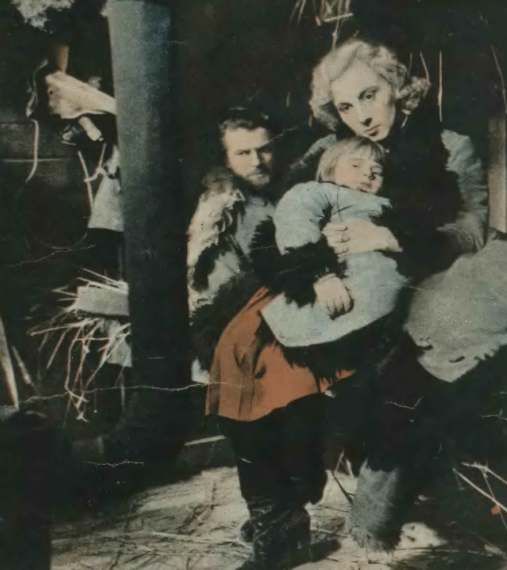 Adam Brodzisz, Krystyna Ankwicz, Lala Górska w scenie z filmu Bohaterowie Sybiru (Kino, nr 13, 1936)