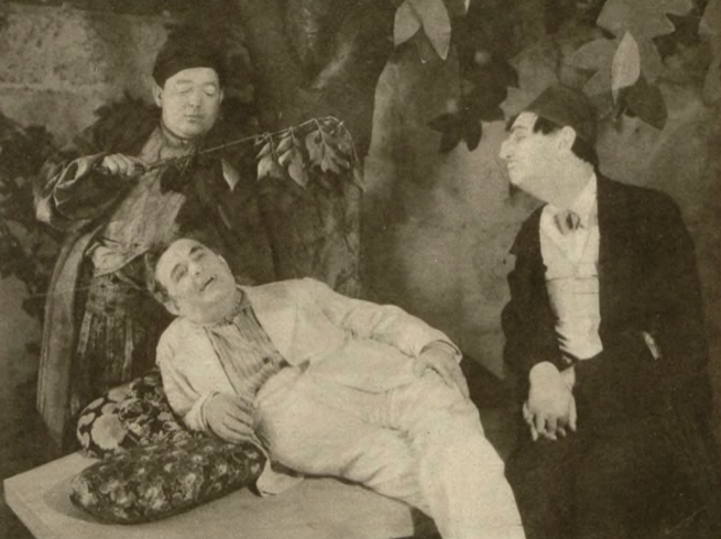 Antoni Fertner (Naskardzian), Czesław Skonieczny (Aleg), Tadeusz Frenkiel (Kokopopulus) w sztuce Orimanin z Beyrutu T. Letni (Warszawa, 1937)