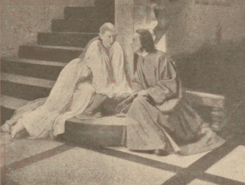 N. Andrycz (Lukrecja) i K. Wilamowski (Kopernik) w sztuce Cezar i człowiek T. Polski Warszawa (Świat, nr 25, 1937)